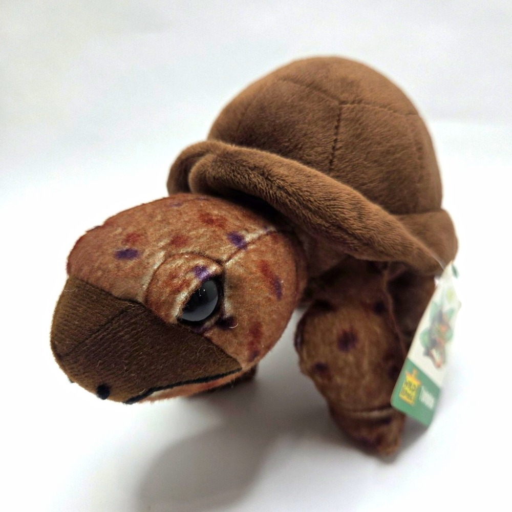 Cuddlekins Stuffed Tortoise Green Turtle Brown Wild Republic Tortoise Plush Toy